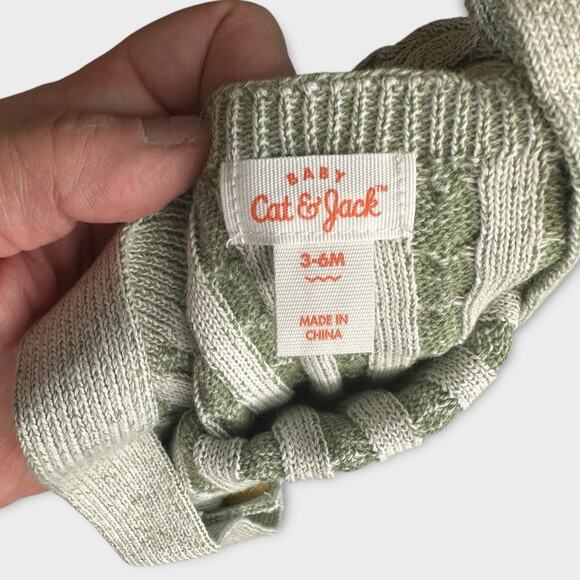 Cat & Jack Green Knit Romper Jumper | 3-6 mo - Picture 3 of 4